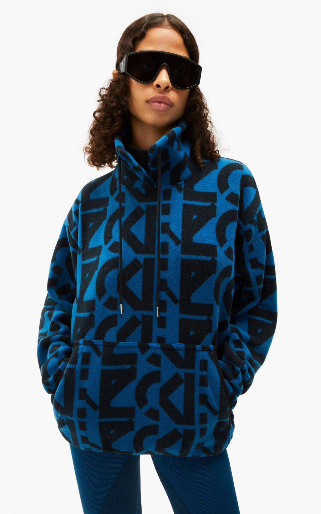 Kenzo Sport monogram fleece Dukserice Ženske - Tamno Plave - Hrvatska HEJQLO705